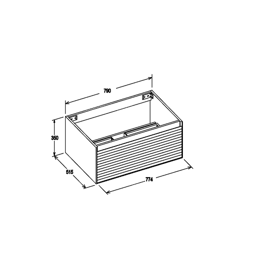 Тумба для ванной комнаты в комплекте со столешницей и раковиной Minotti Hilton 80см
