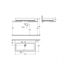 3947600H Раковина GROHE Cube Ceramic накладная, 80 см, альпин-белый