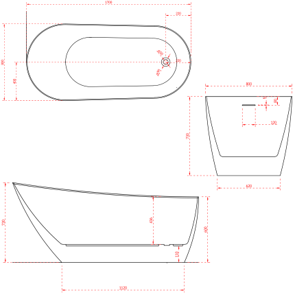 Отдельностоящая ванна Minotti Nano 170*80