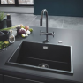 31653AP0 Мойка GROHE K700U с одной чашей, 457 x 406 мм, черный гранит