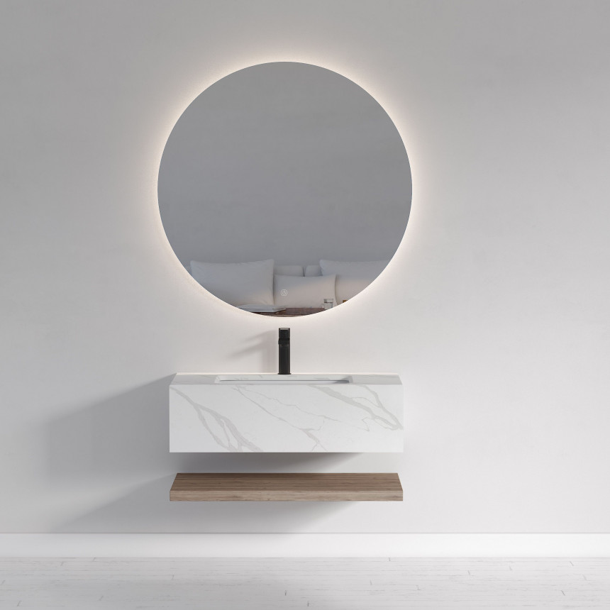 Столешница для ванной комнаты в комплекте с раковиной и полкой Minotti Liberty 80см