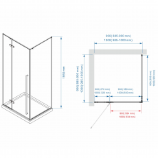 Душевое ограждение Minotti Galaxy 1000*1000 Chrome