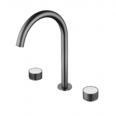 Смеситель для раковины на три отверстия Minotti Elegante Gun Metal