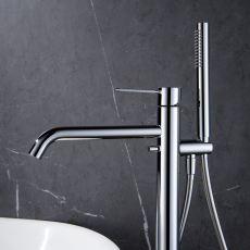Напольный отдельностоящий смеситель для ванны LUSSO Classic Chrome