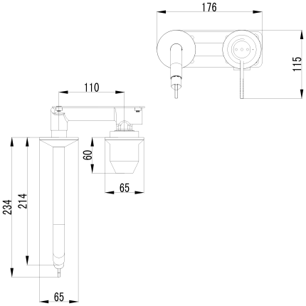 Смеситель скрытого монтажа для раковины Minotti Unico Chrome