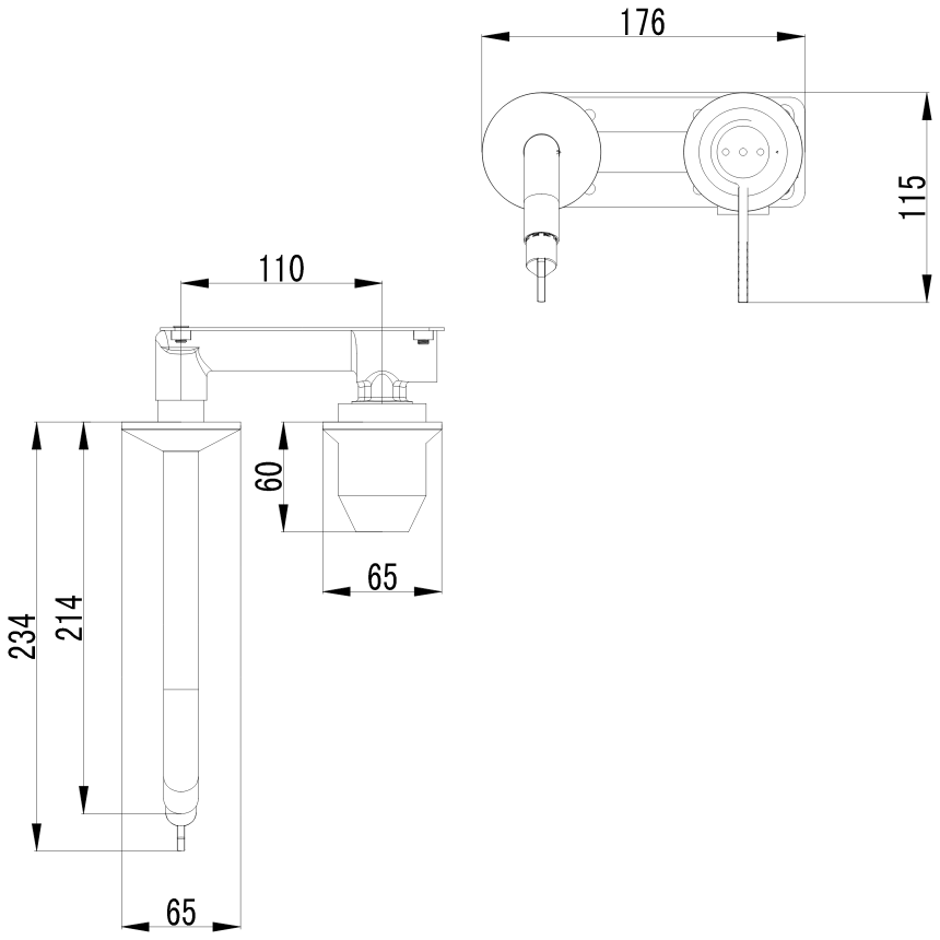 Смеситель скрытого монтажа для раковины Minotti Unico Chrome