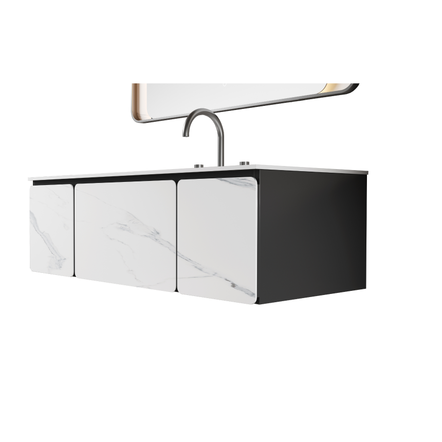 Тумба для ванной комнаты в комплекте со столешницей и раковиной Minotti Blade