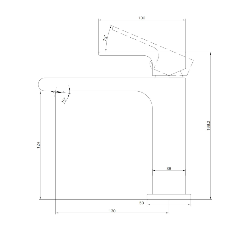 Смеситель для раковины Minotti Joy matt gold