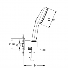 26910003 *Набор для душа GROHE Tempesta Cube 110, 3 режима струи, хром