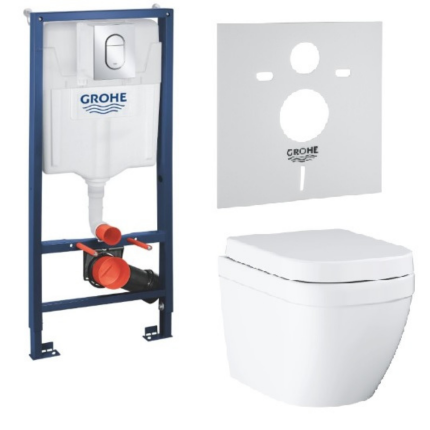 36501000 GROHE Rapid SL,5-1,Инсталляция с подвесным унитазом Euro ceramic, панель Arena Cosmopolitan