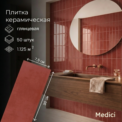 Керамическая плитка M7532P10 red glossy