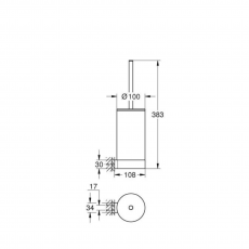 41215KF0 Tуалетный ёршик с держателем GROHE Selection, фантомный чёрный