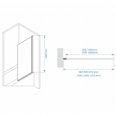 Шторка для ванны Minotti Vetro  1000*1400 chrome