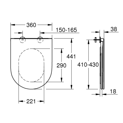 39913000 *Сиденье для унитаза GROHE Bau Ceramic с микролифтом, альпин-белый
