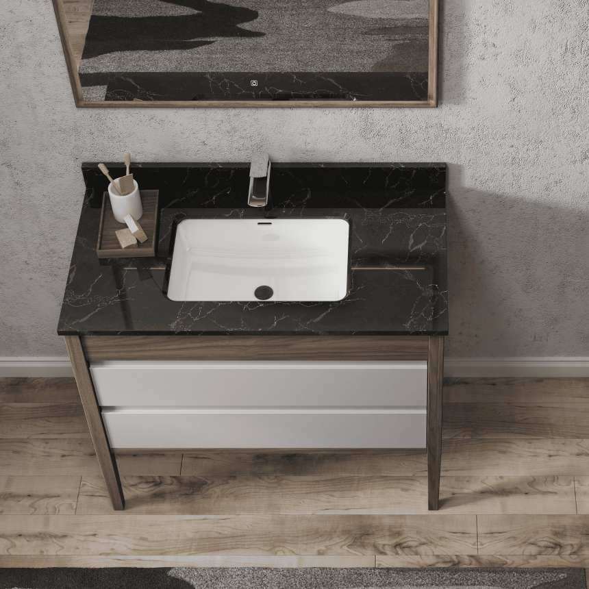 Тумба для ванной комнаты в комплекте с раковиной-столешницей Minotti Piano 100см