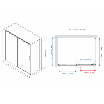 Душевое ограждение Minotti Classic 1200*900 Chrome