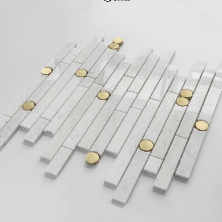 Каменная мозаика FSM2080 polish stone with metal 300*300