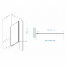 Шторка для ванны Minotti Classic 800*1400 gold
