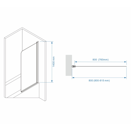 Шторка для ванны Minotti Classic 800*1400 gold