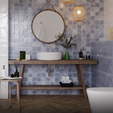 Folk blue wall 02 Плитка облицовочная  250*600