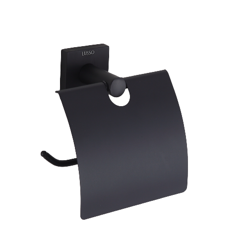 Бумагодержатель с крышкой LUSSO Black Cube