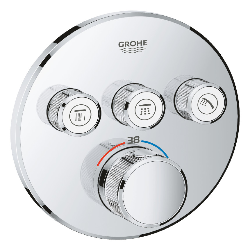 29121000 *Внешняя часть смесителя GROHE Grohtherm SmartControl на 3 выхода, хром