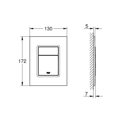 37535A00 Панель смыва для унитаза GROHE Skate Cosmopolitan, размер S, темный графит глянец
