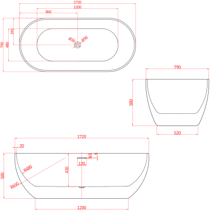 Отдельностоящая ванна Minotti Angelo 170*79