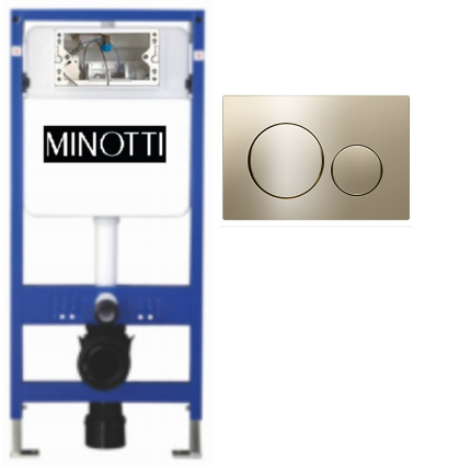 Инсталляция Minotti для унитаза c клавишей смыва Champagne Gold