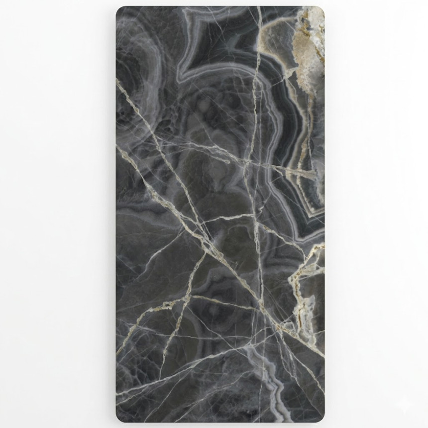 Керамогранит ONICE NERO lucidato shiny 1500x3000